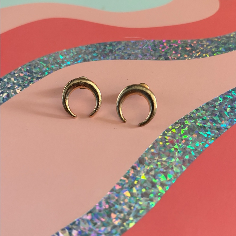 Gold Crescent Moon Earrings